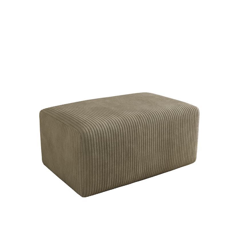 Modern 35" W Rectangular Corduroy Fully Sponge Molded Ottoman