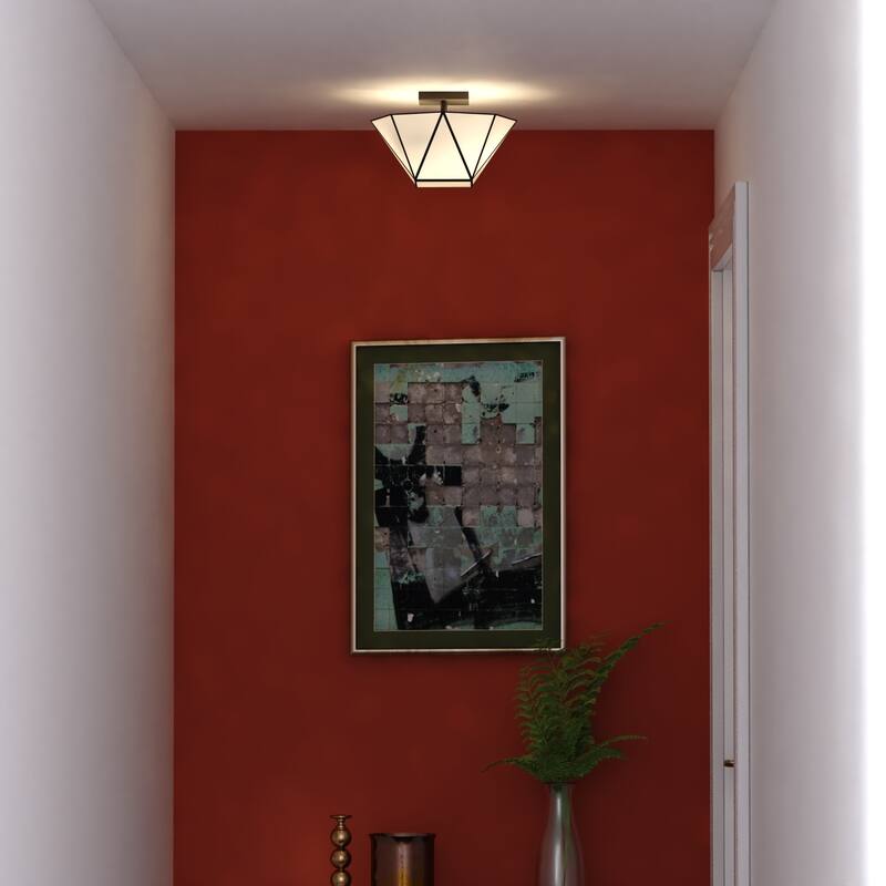 Vaxcel Lighting C0330 Burnett 2 Light 14" Wide Semi-Flush Bowl Ceiling