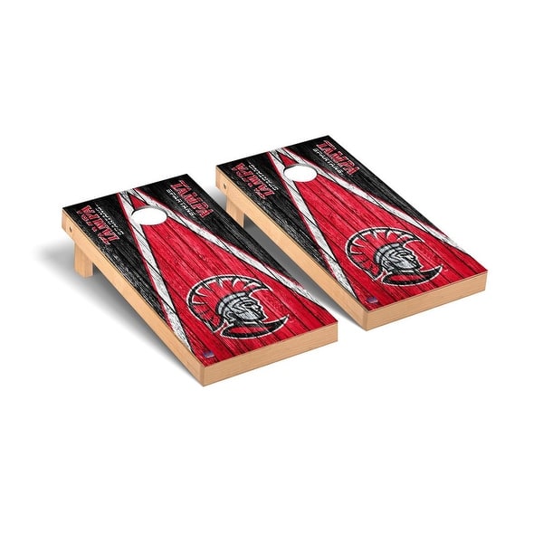 slide 2 of 5, University of Tampa Spartans Weathered Cornhole Board Set