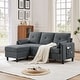 preview thumbnail 34 of 49, 77.36" L Shaped Sectional Sofa with Side Storage Pocket and Reversible Ottoman