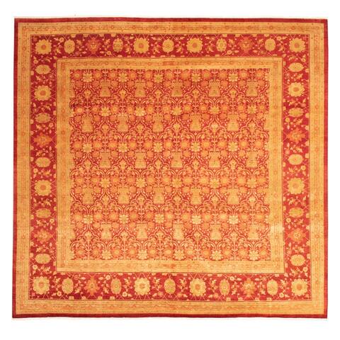 ECARPETGALLERY Hand-knotted Peshawar Finest Ottoman Red Wool Rug - 12'0 x 11'8