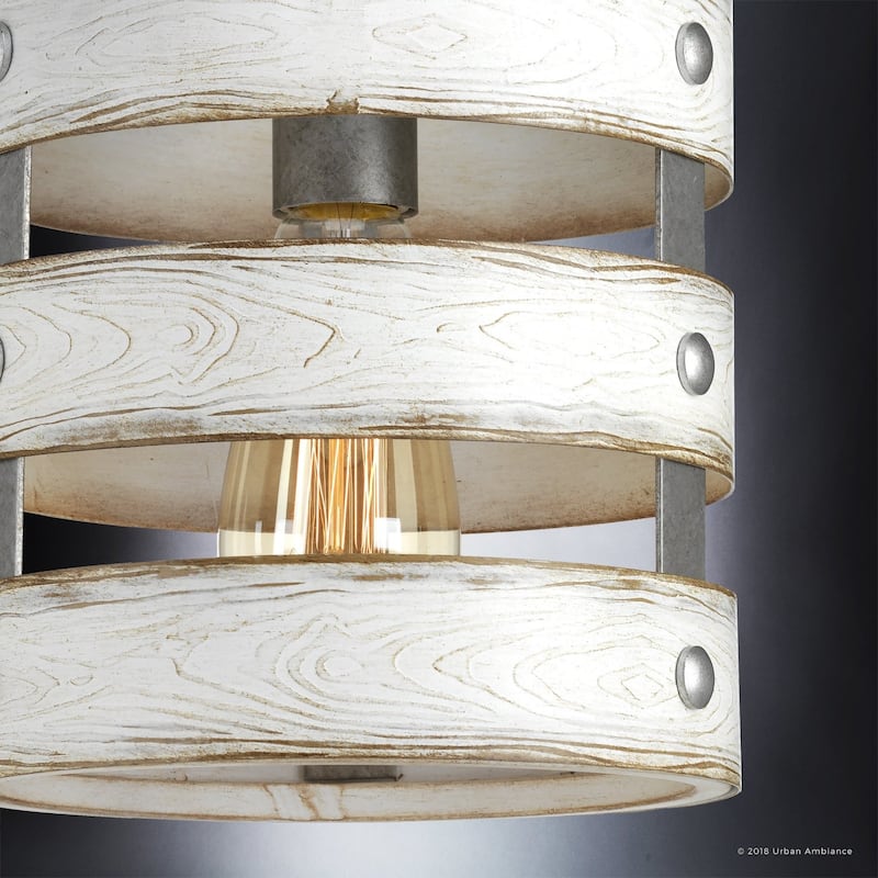 Luxury Modern Farmhouse Galvanized Steel Pendant Light - 10"H x 8-1/2"W x 8-1/2"Dep