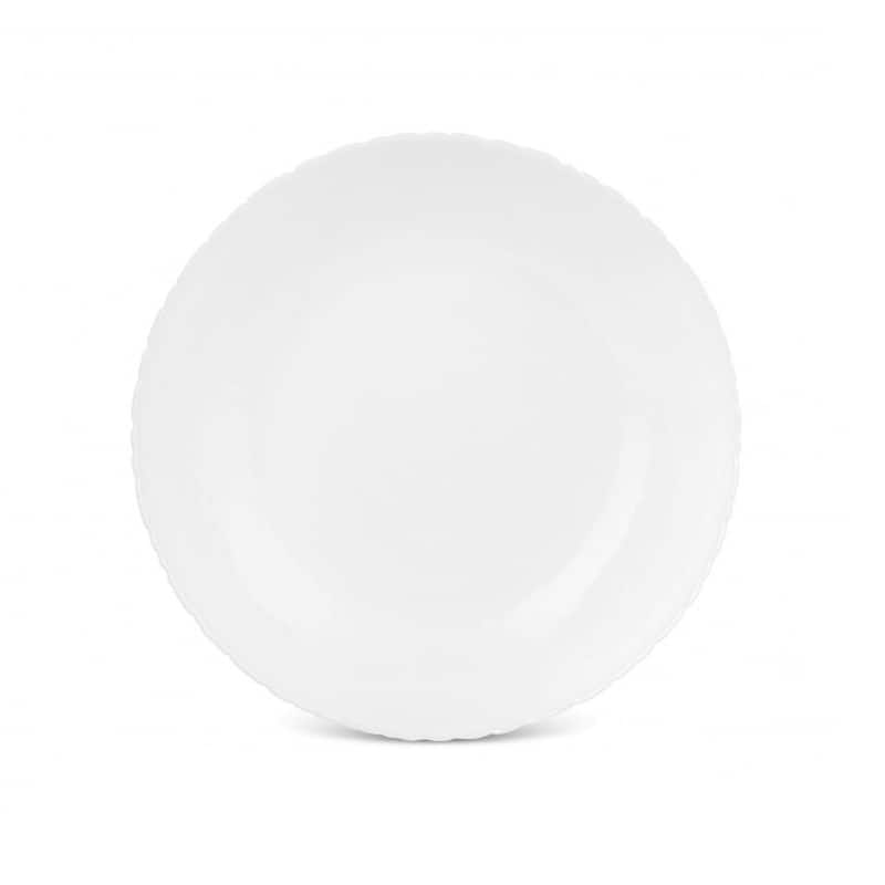 Luminarc Ammonite White Glass Dinnerware Set of 19 for 6