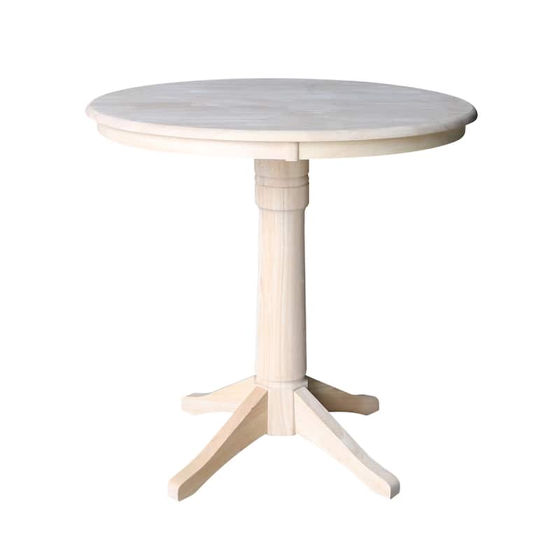 36" Round Pedestal Dining Table - Unfinished - counter height