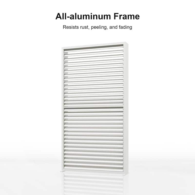 PURPLE LEAF White Louvered Pergola Accessories Roller Blinds, Strip Light and Shutter Wall(Pergola Not Included)