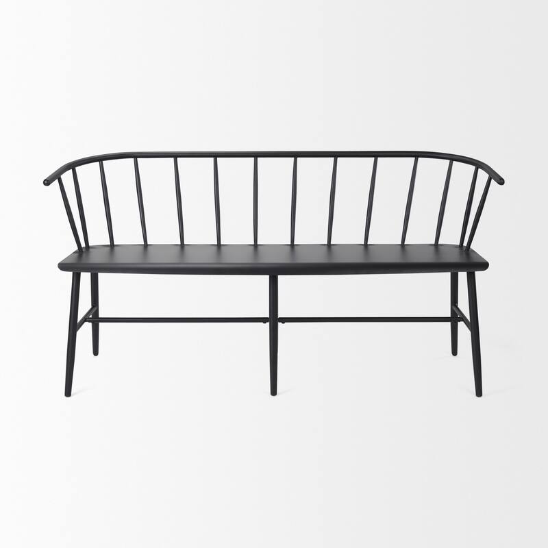 Colin Matte Black Metal Accent Bench - 59.8"W x 21.7"D x 30.3"H