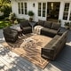 preview thumbnail 2 of 81, Rope Woven Patio Conversation Set with Swivel Chair & Settee Cushions