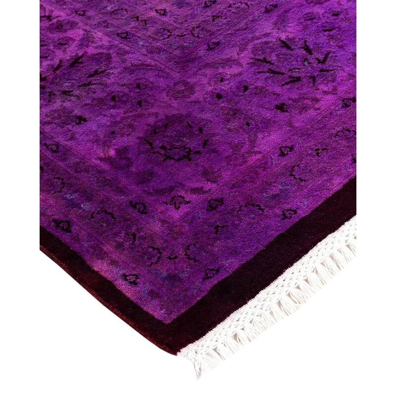Fine Vibrance One-of-a-Kind Hand-Knotted Area Rug - Purple, 9' 1" x 12' 3" - 9' 1" x 12' 3"