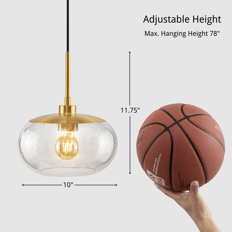 KAWOTI 1-Light Adjustable Glass Pendant