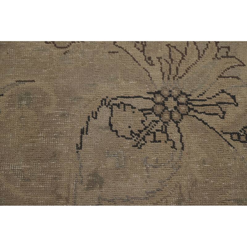 Hand Knotted Oriental 100% Wool Carpet Traditional Floral Beige & Ivories Tabriz Area Rug - 12' 6'' X 9' 6''