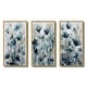 preview thumbnail 9 of 12, Designart "Blue Leaf Foliage And Flowers III" Floral Leaves Framed Wall Art Set Of 3 For Home Decor