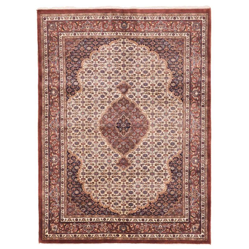 ECARPETGALLERY Hand-knotted Royal Mahal Cream Wool Rug - 5'6 x 7'5