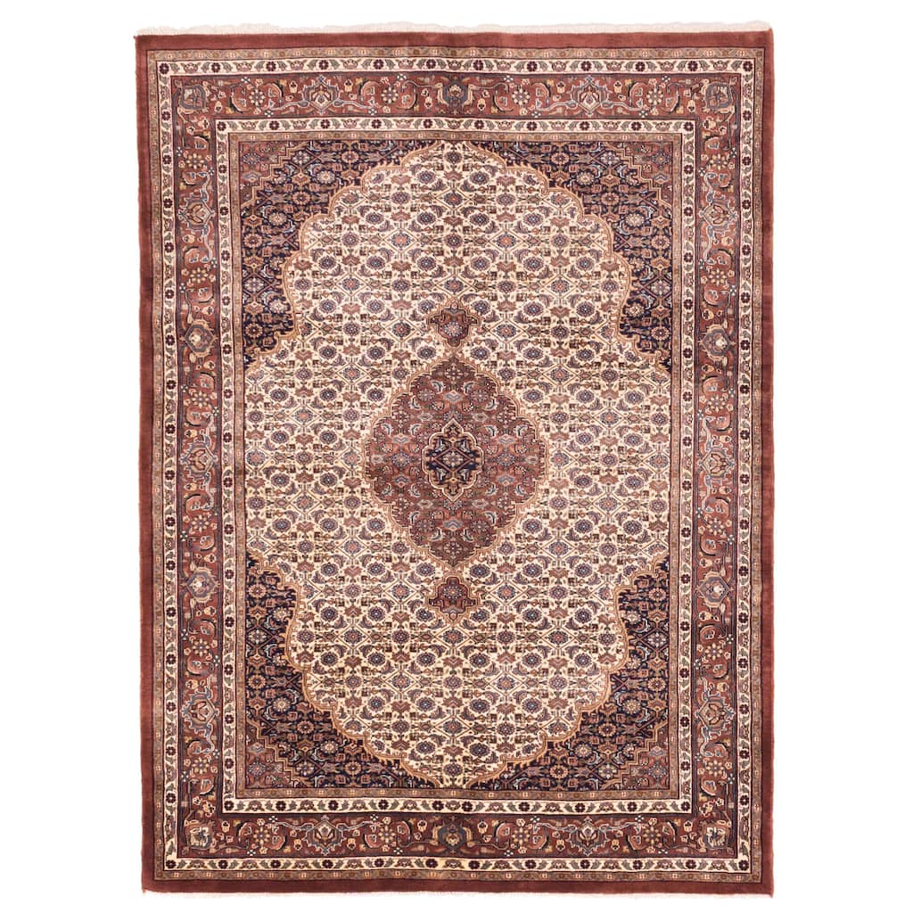 ECARPETGALLERY Hand-knotted Royal Mahal Cream Wool Rug - 5'6 x 7'5