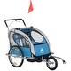 preview thumbnail 1 of 14, Baby Bike Trailer for Kids with 5-Point Safety Harness, Canopy, and Ample Storage, Holds 2 Children, 88 lbs Blue