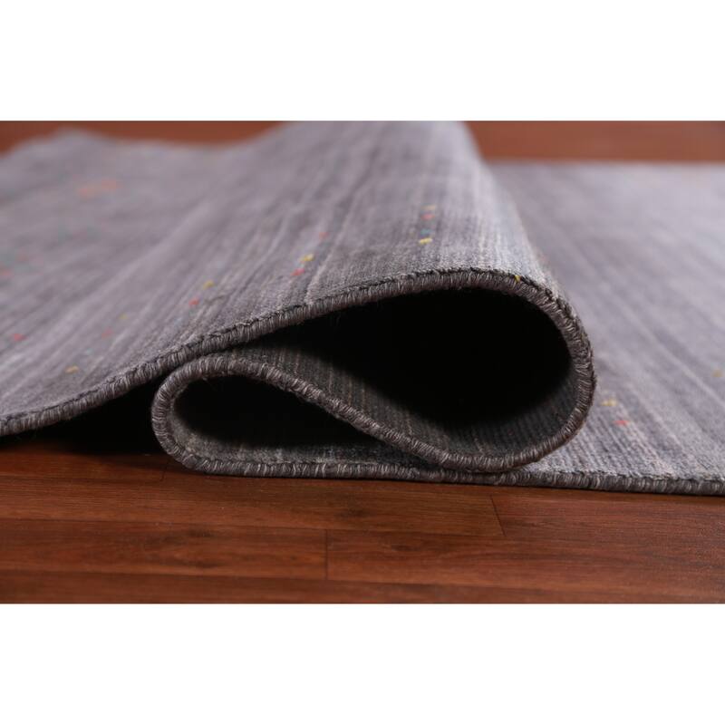 Hand Knotted Oriental 100% Wool Carpet Tribal Tribal Greys & Charcoal Gabbeh Area Rug - 10' 0'' X 7' 10''