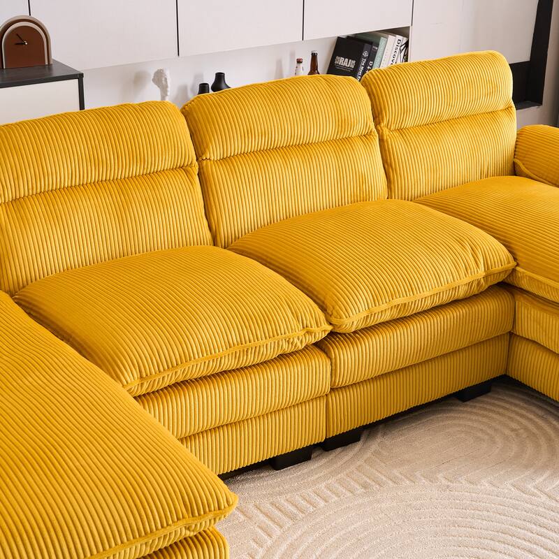 111.8" U-shaped profile sofa, including two single seats and two chaise