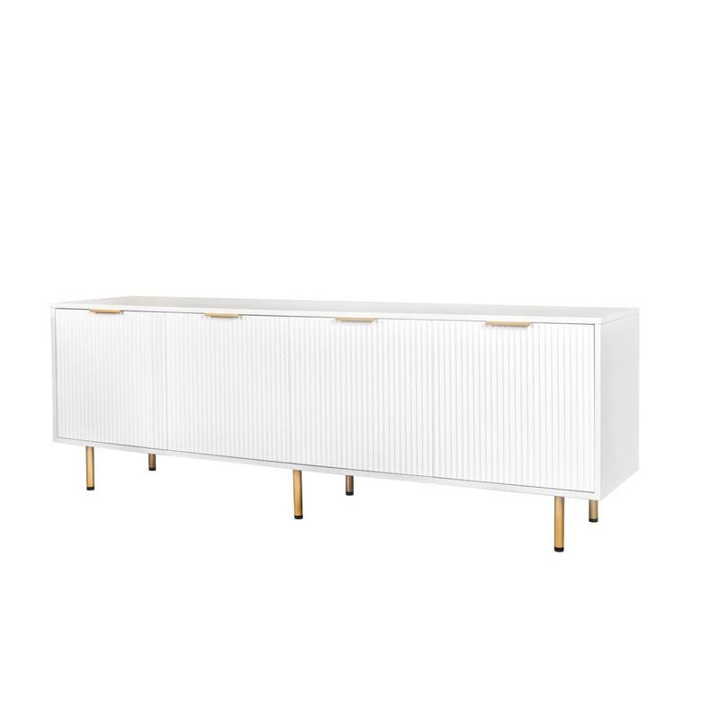 Modern warm white TV cabinet for 80 inch TV Stands, for Living Room Bedroom