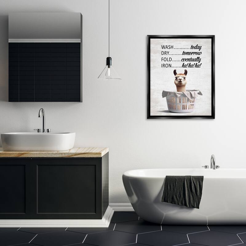 Stupell Funny Laundry Timing Framed Floater Canvas Wall Art Design By Lettered and Lined