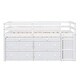 preview thumbnail 5 of 144, Twin/Full Size Low Loft Bed with Retractable Writing Desk and 4 Drawers, Wooden Loft Bedframe w/ Lateral Portable Desk & Shelves