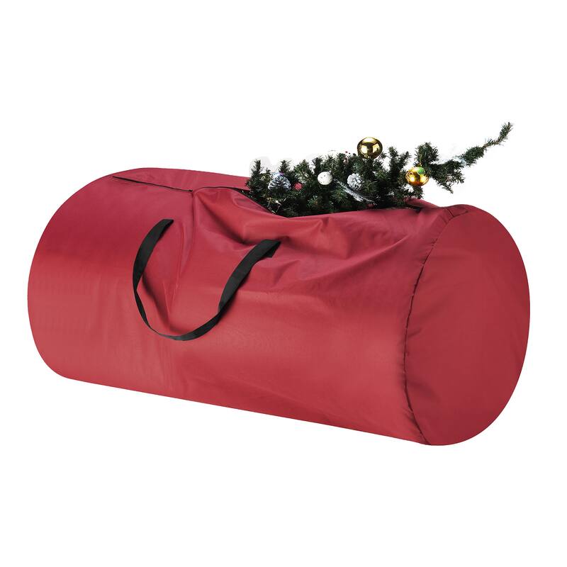 Christmas Tree Storage Bag - Oxford Canvas Holder with Zipper and Handle for 12-Foot Artificial Tree by Tiny Tim Totes (Red)