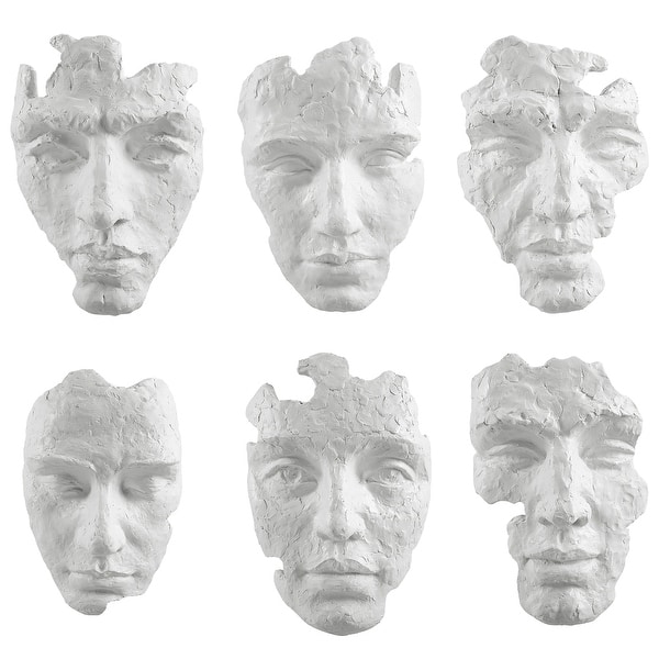 slide 2 of 6, Uttermost Self-Portrait White Mask Wall Decor, Set Of 6