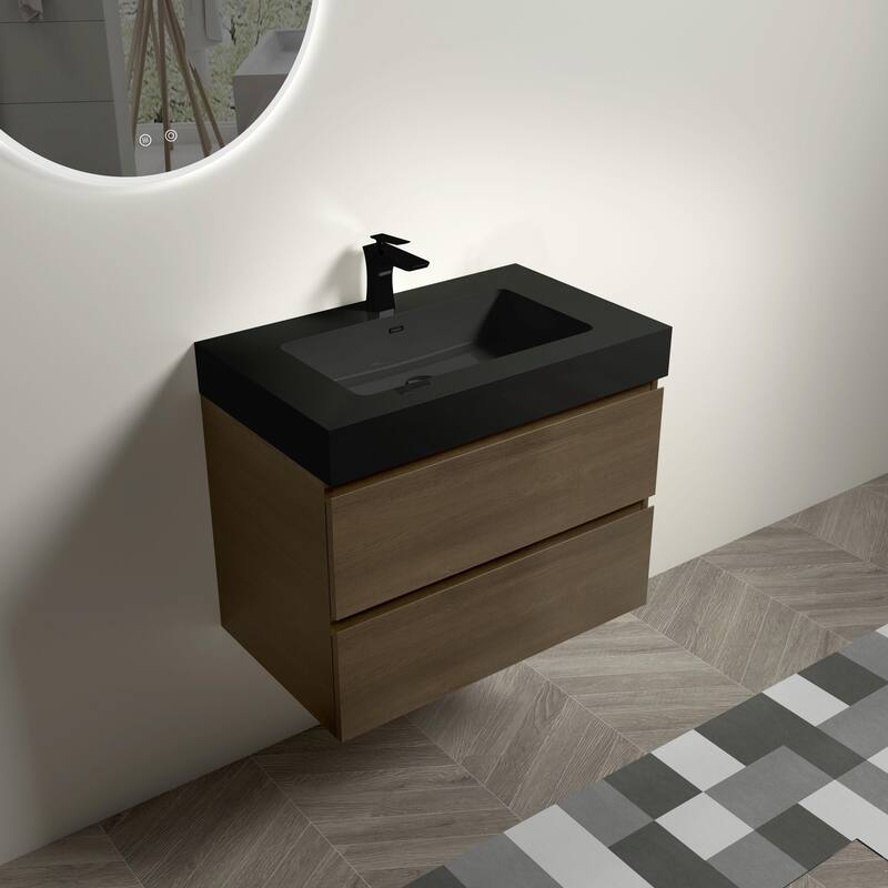 36"/30"/24" Floating Bathroom Vanity with Sink, Wall-Mounted Storage Cabinet
