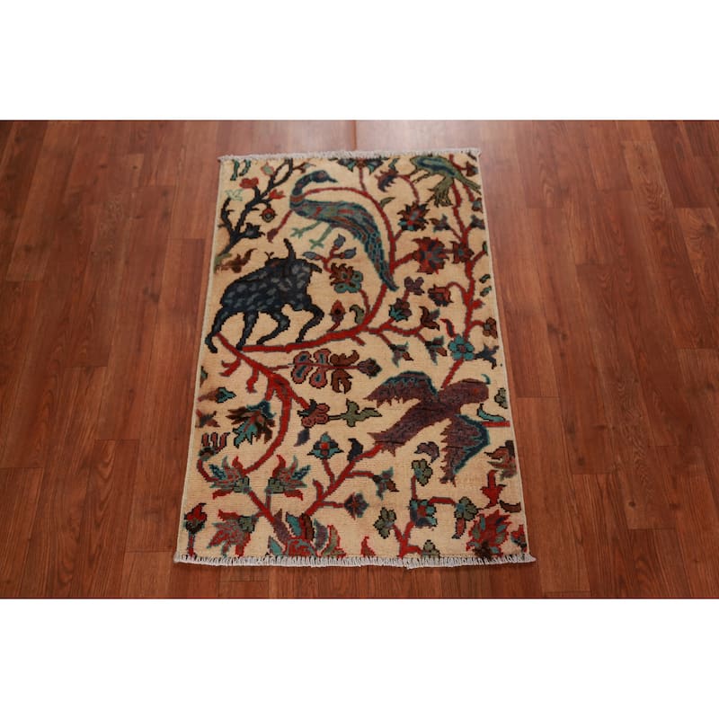 Traditional Ziegler Oriental Foyer Rug Hand-Knotted Wool Carpet - 2'0"x 3'0"