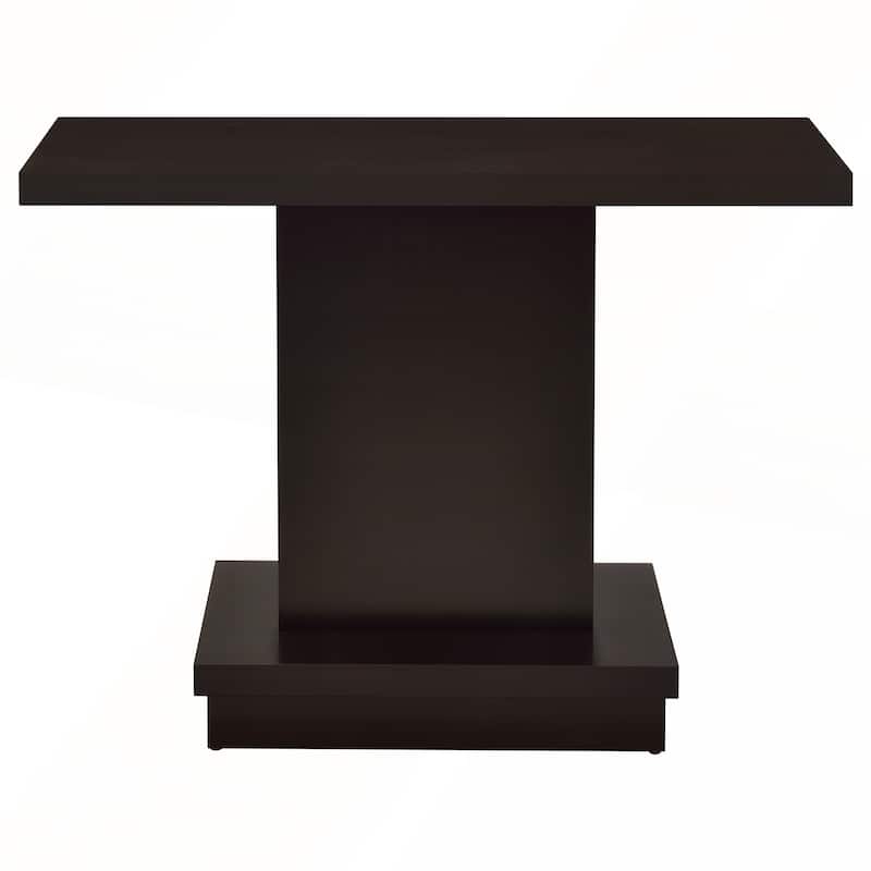 Engineered Wood Pedestal Console Table with Sleek Geometric Design