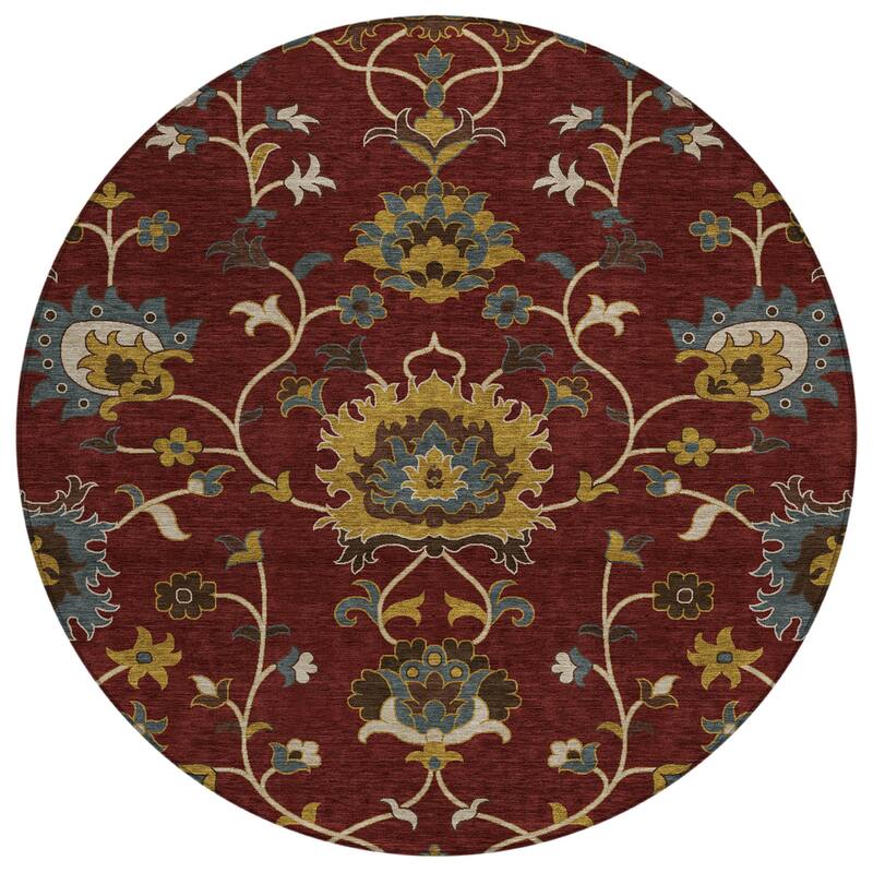 Machine Washable Indoor/ Outdoor Traditional Luna Chantille Rug