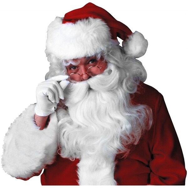 Shop Deluxe Santa Wig & Beard Set Adult Costume Accessory ...