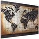preview thumbnail 3 of 7, "World Map" Mixed Media 3D Iron Hand Painted Wall Art Sculpture