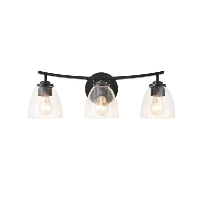KAWOTI 3-Light Modern Bathroom Vanity with Clear Glass