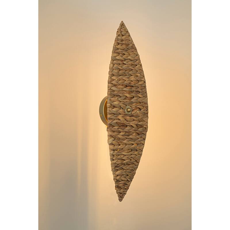 Ele 2-Light Modern Coastal Natural Rattan Sconce (2 Pack)