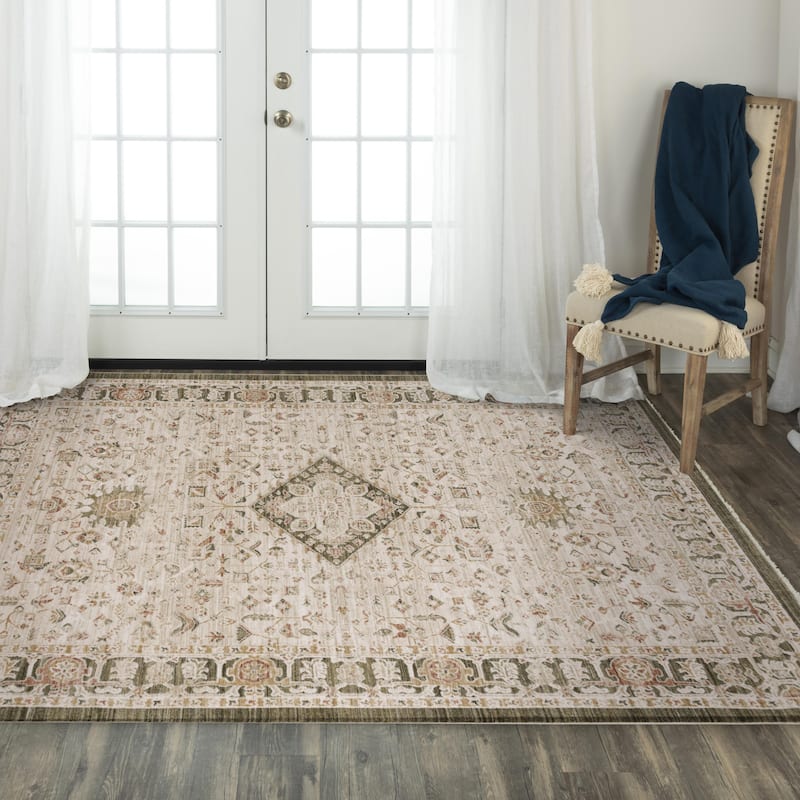 Alora Decor Poppy Traditional Natural Polyester/Polypropylene Area Rug