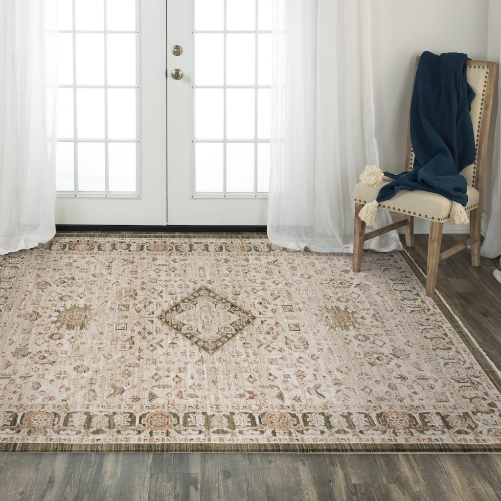 Alora Decor Poppy Traditional Natural Polyester/Polypropylene Area Rug
