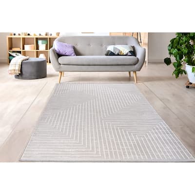 Ladole Rugs Geometric Room Decor Indoor Grey Area Rug for Living Room