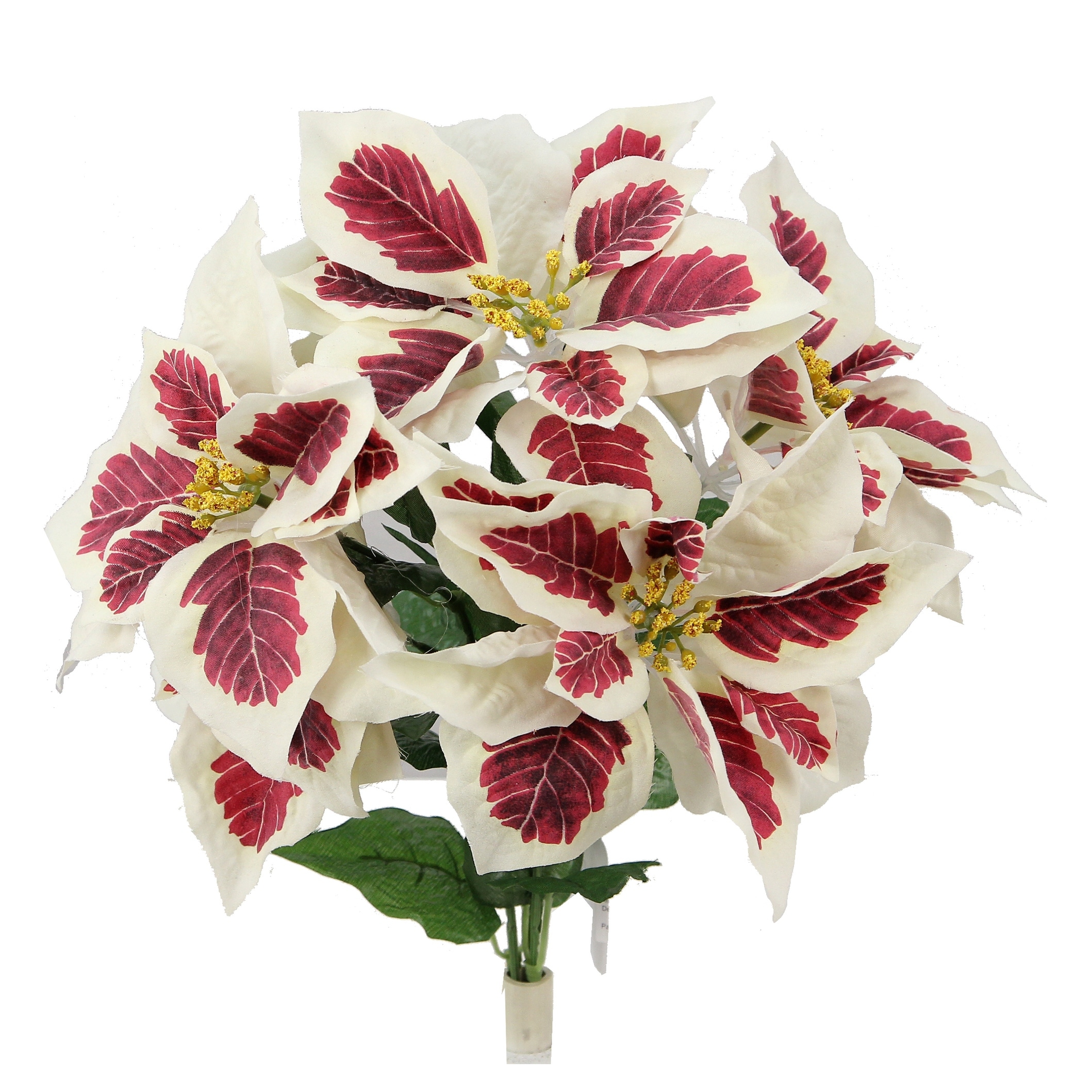 GPB6858-PEPPERMINT 5 Stems Artificial Poinsettia Bouquet Fake Flower,  Velvet Poinsettia Christmas Decor, White/Red - On Sale - Bed Bath & Beyond  - 18048223