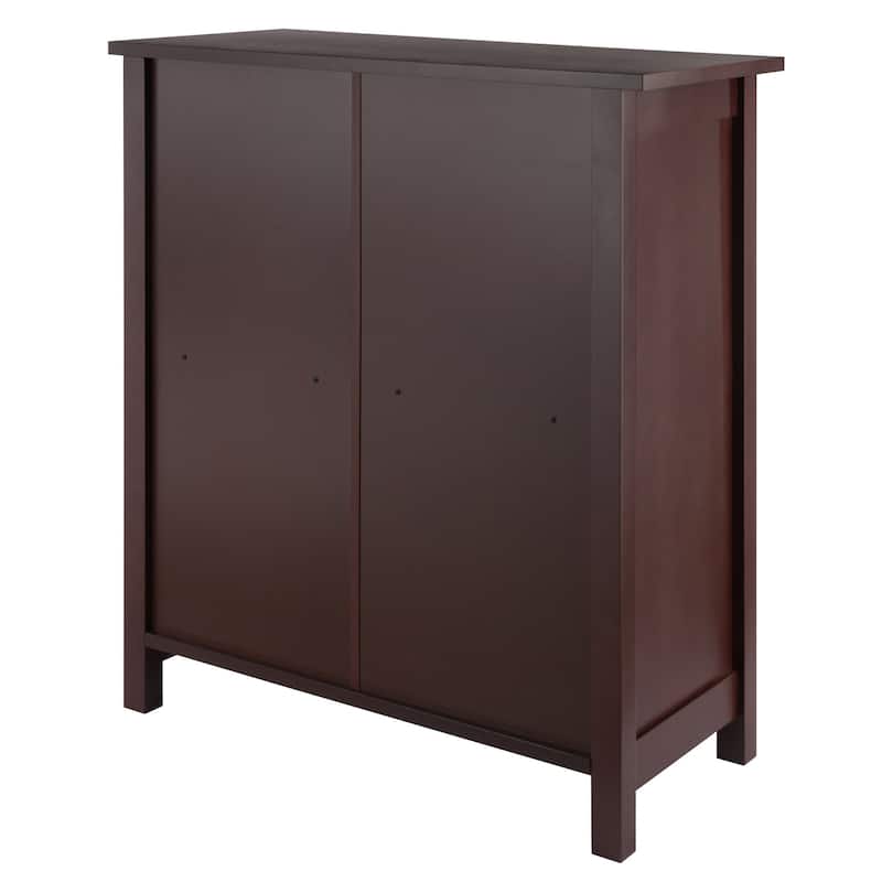 Milan 4-Pc Storage Shelf with 3 Foldable Woven Baskets, Walnut - 28.03 x 12.99 x 30 inches