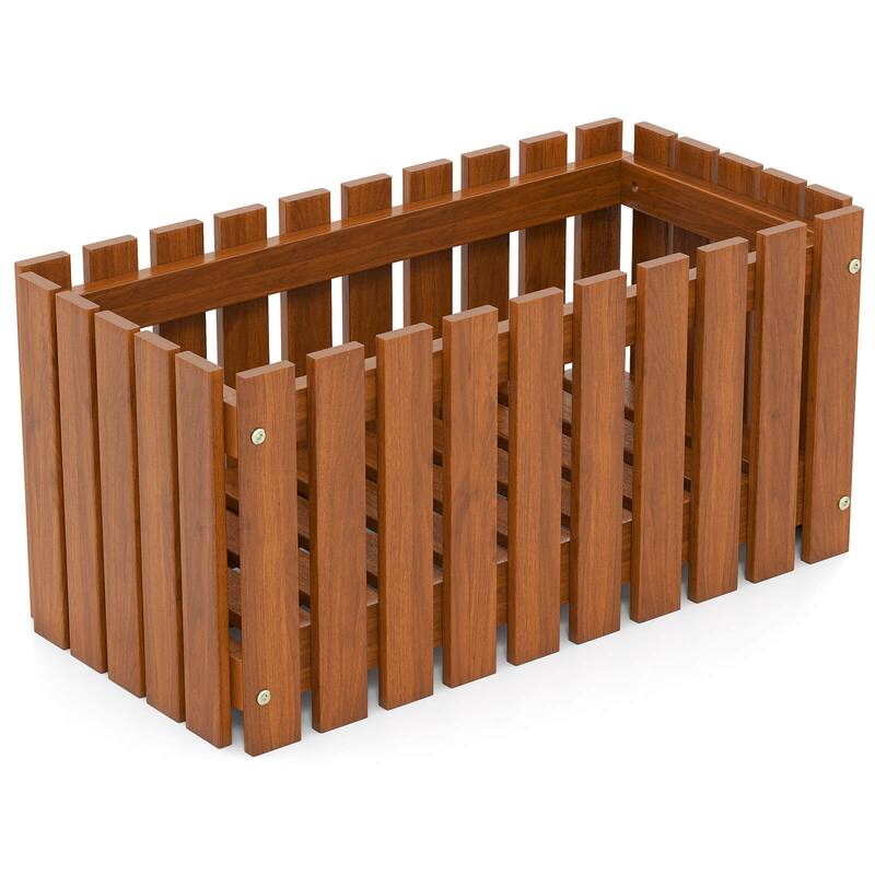 Costway 1/2 PCS Solid wood patio furniture outdoor slat style flower - 1 pcs