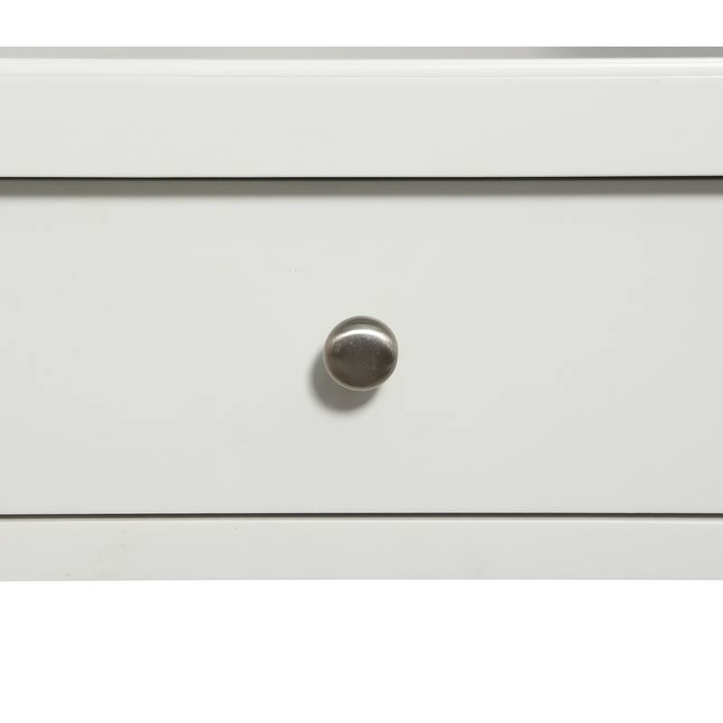 White Nightstand with Drawer and Open Shelf for Display