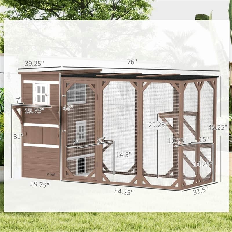 Pet Stairs and Cat Climbing Tower with Spacious Interior and Durable Design - 76" L x 39.25" W x 45.25" H