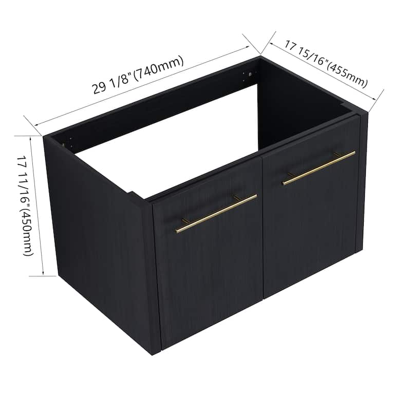 30 Inch Wall-mounted Bathroom Vanity (Only the Cabinet Body, No Top Sink)