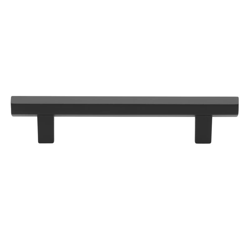 GlideRite 5-Pack 5-inch Center Solid Hexagon Bar Pull Matte Black
