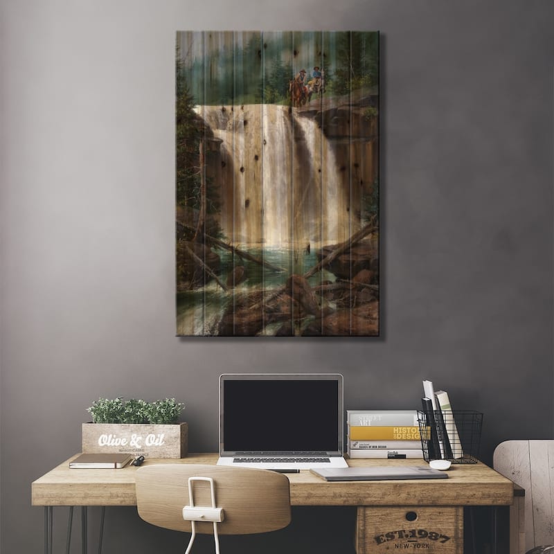 Above the Falls Print On Wood by Jack Sorenson - Multi-Color