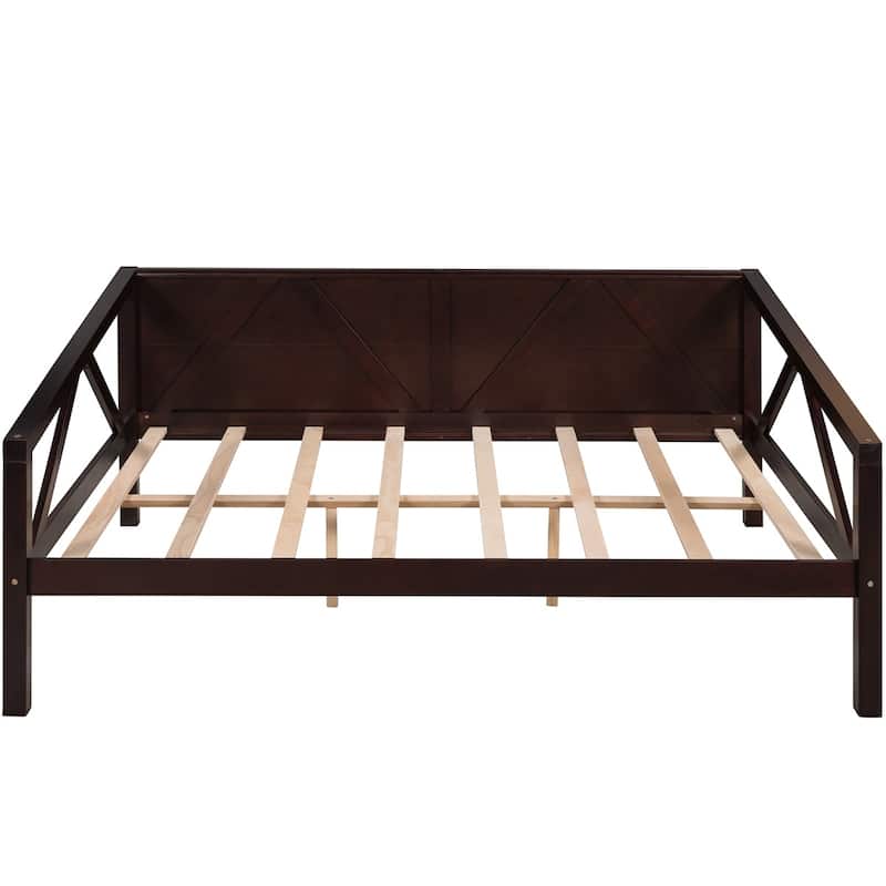 Merax Rustic Style Wood Daybed with Wood Slat Support