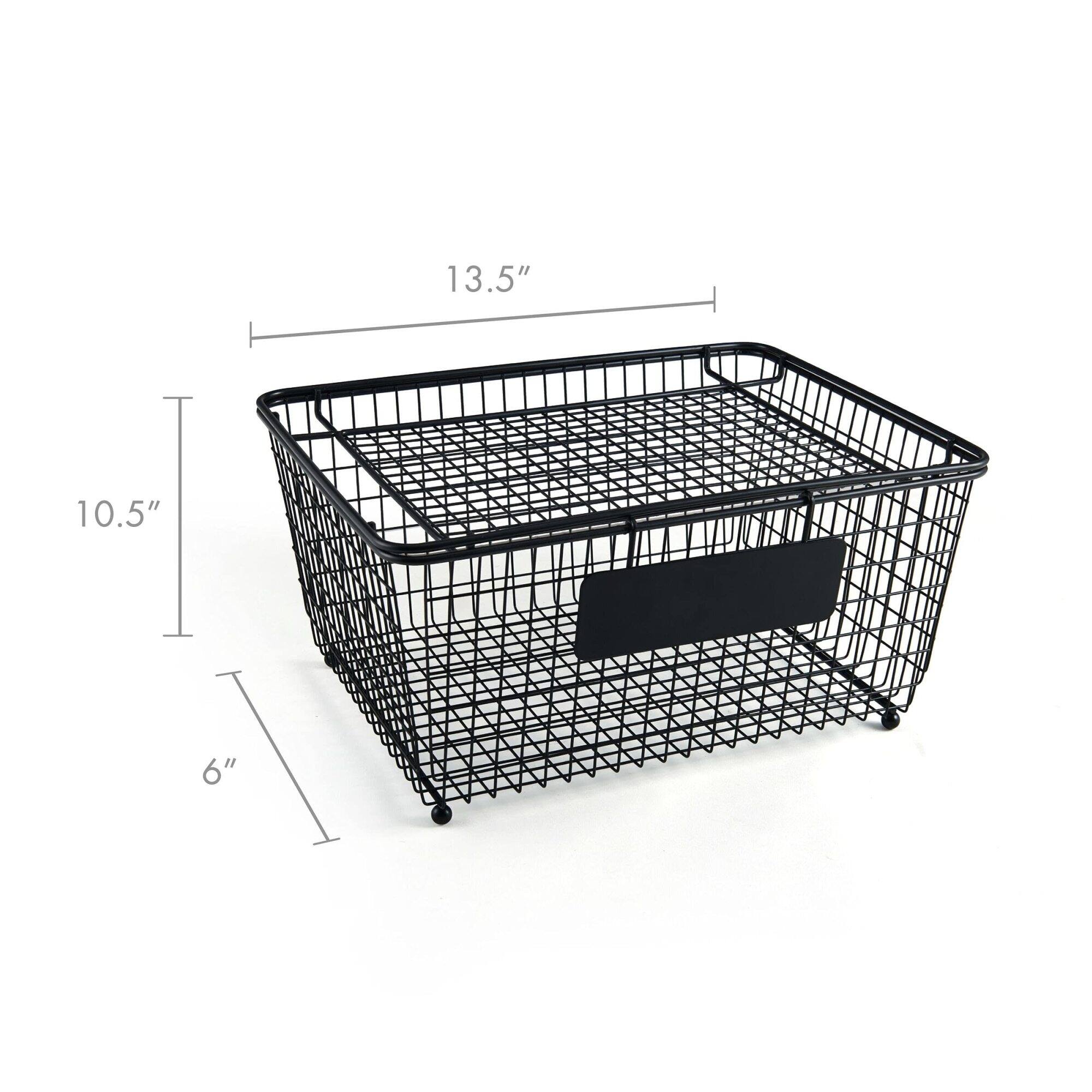 Gourmet Basics by Mikasa Stackable Metal Storage Basket 13.5" x 10.5