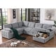 preview thumbnail 13 of 23, Convertible Pull-out Sectional Sofa Loveseat Sleeper with Storage and Pillows