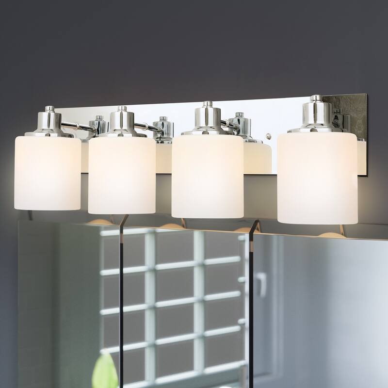 Dane Vanity Light Traditional 4-Light Indoor Bathroom Light Fixture - Polished Chrome
