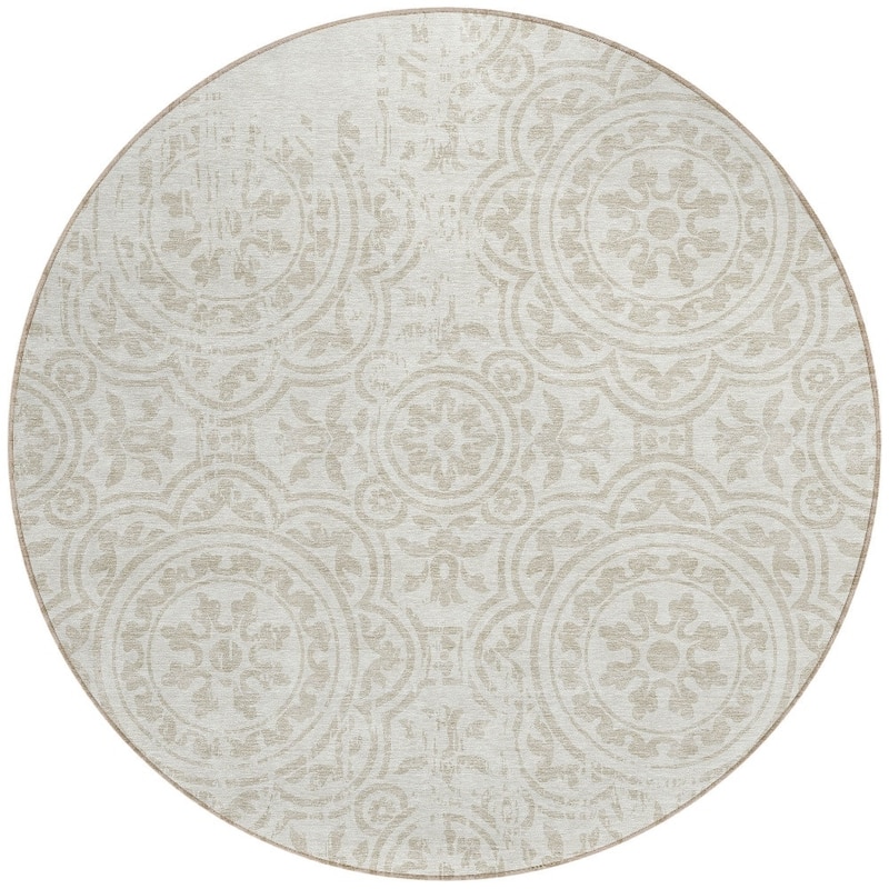 HomeRoots Medallion Transitional Rectangle Outdoor Rug