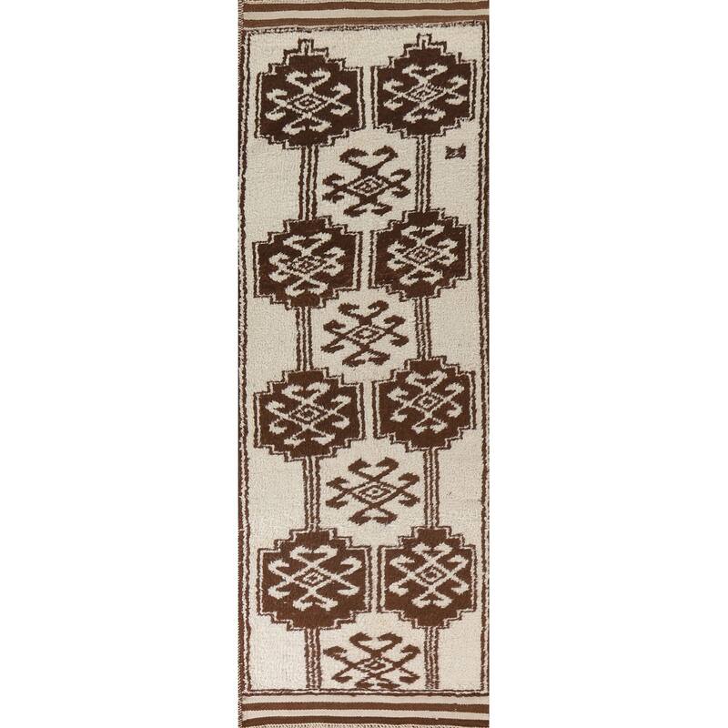 Anatolian Natural Dye Turkish Runner Rug Hand-knotted Wool Carpet - 3'3"x 12'0"